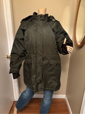 Active Olive Green Hooded Women's Parka Jacket